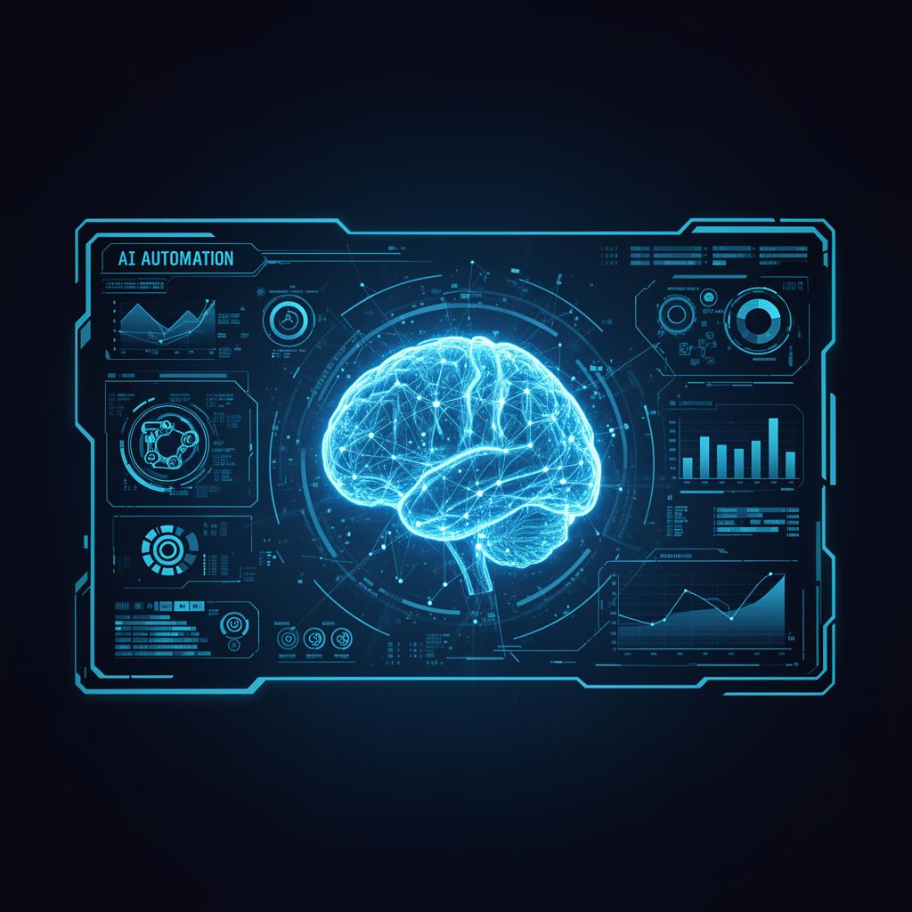 Dashboard de automatización con IA mostrando métricas de agentes virtuales