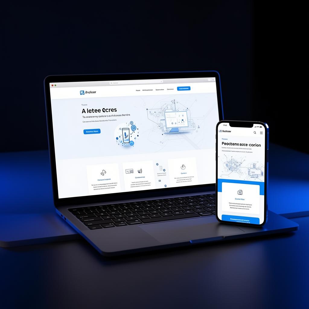 Mockup de web profesional responsive de NEXO en escritorio y móvil